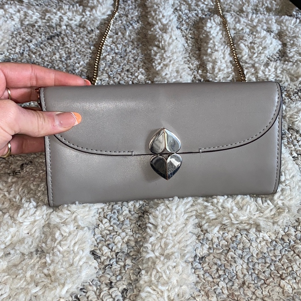 Kate Spade Clutch / wallet • detachable gold chain